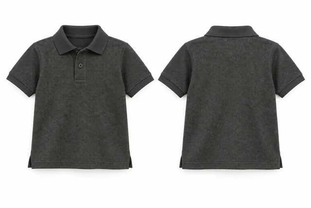 Charcoal A Kids dry-fit polo