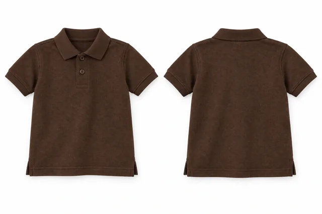 Chocolate Brown Kids dry-fit polo