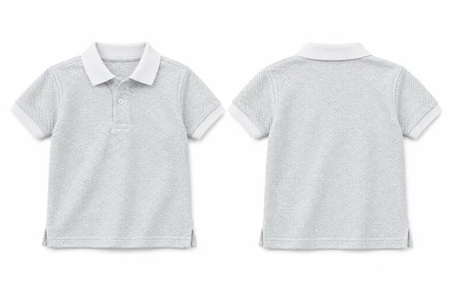White Texture Kids dry-fit polo