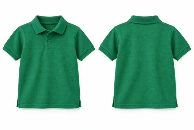 Emerald Green Kids dry-fit polo