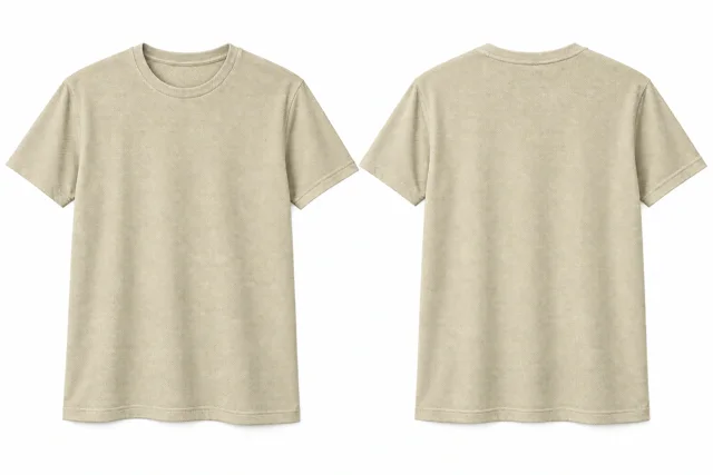 Cream Beige Round neck - short sleeves