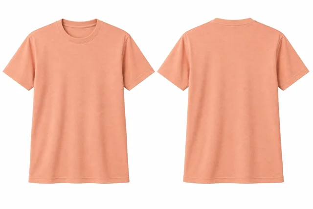 Salmon Peach Round neck - short sleeves
