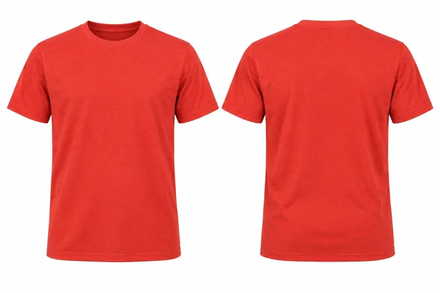 Coral Red Round neck - short sleeves
