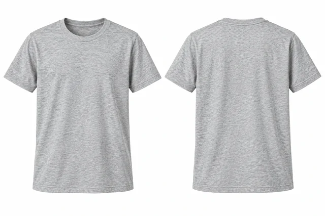 Light Heather Grey Round neck - short sleeves