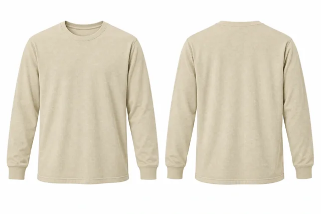 Cream Beige Round neck - long sleeves
