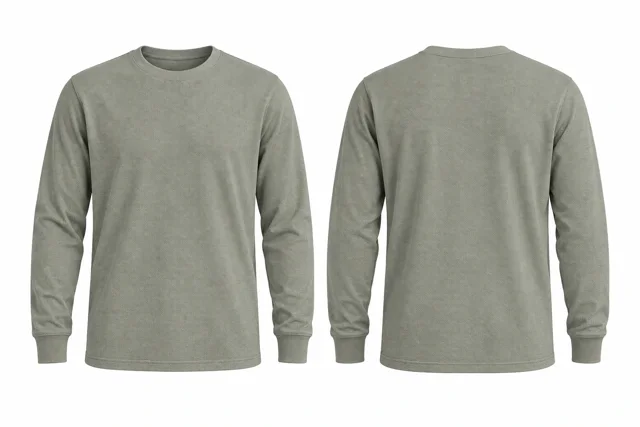Sage Grey Round neck - long sleeves