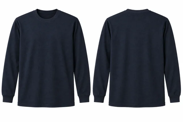 Deep Navy A Round neck - long sleeves