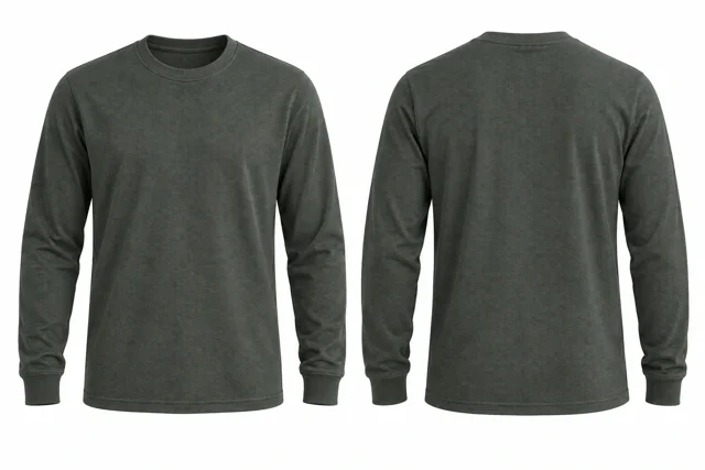 Olive Grey Round neck - long sleeves