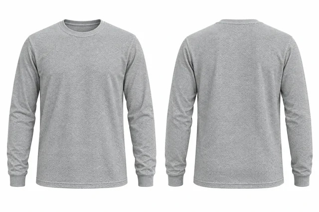 Silver Texture Round neck - long sleeves