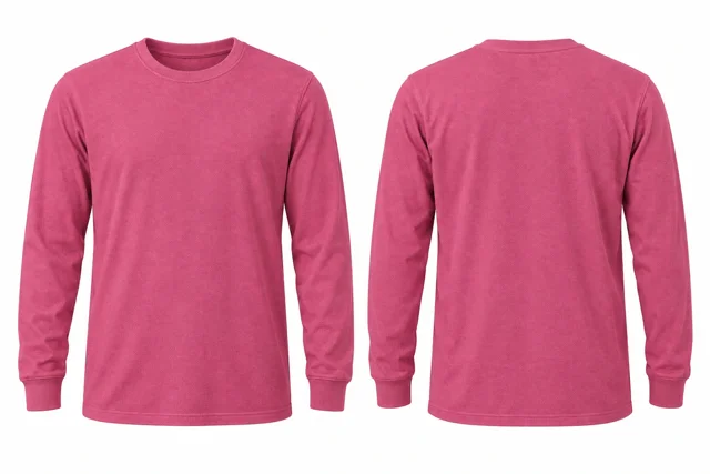 Rose Pink Round neck - long sleeves