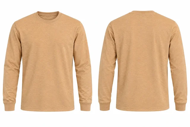 Peach Beige Round neck - long sleeves