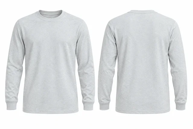 Pale Silver Round neck - long sleeves