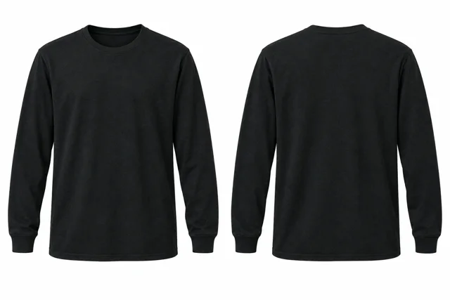 Black A Round neck - long sleeves