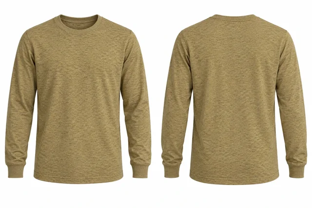 Khaki Gold Round neck - long sleeves
