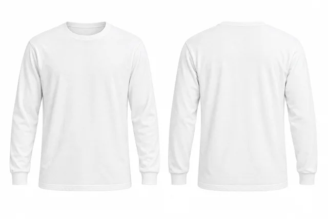White B Round neck - long sleeves