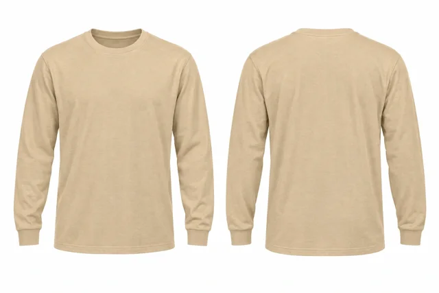 Sand Beige Round neck - long sleeves