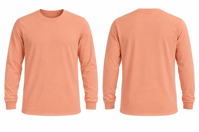 Salmon Peach Round neck - long sleeves