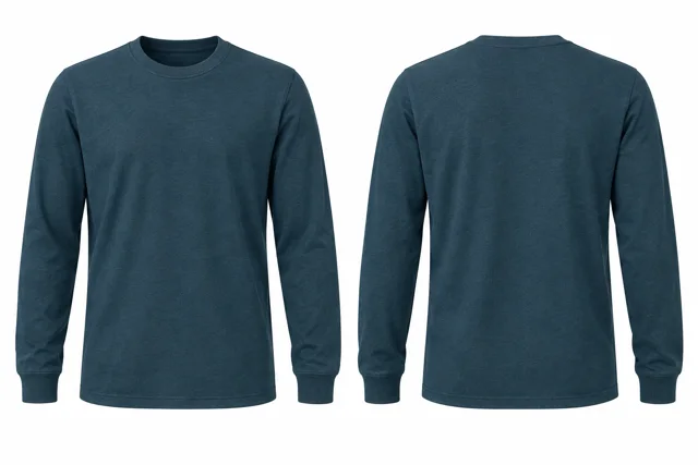 Petrol Blue Round neck - long sleeves