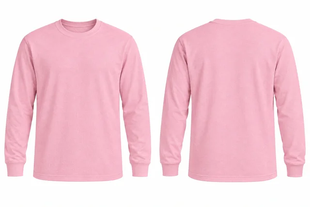 Pastel Pink Round neck - long sleeves