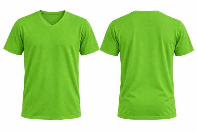 Lime Green V neck - short sleeves