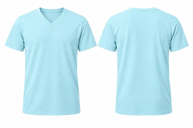 Ice Blue V neck - short sleeves
