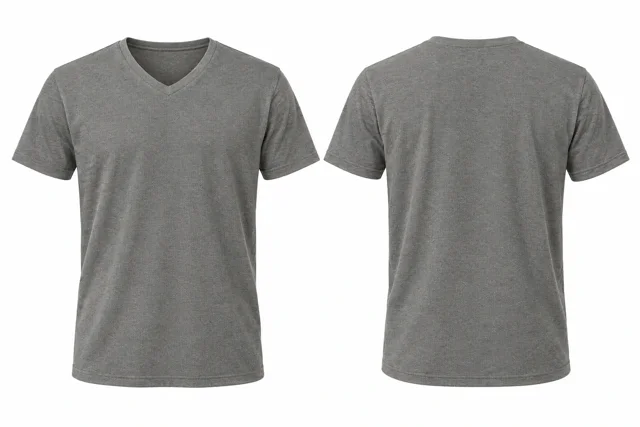 Warm Grey V neck - short sleeves