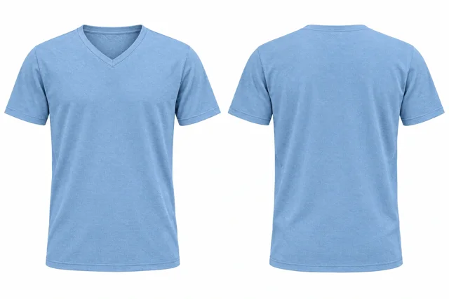 Light Blue V neck - short sleeves