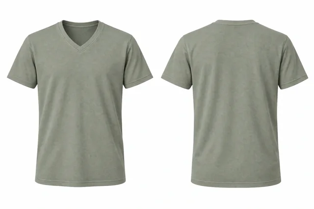 Sage Grey V neck - short sleeves