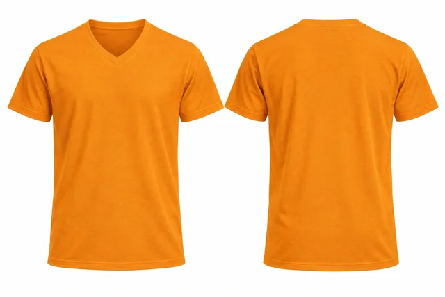Golden Orange V neck - short sleeves