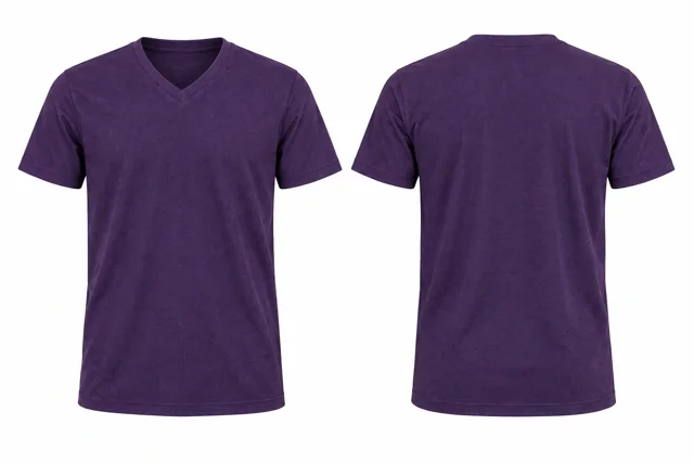 Deep Purple V neck - short sleeves