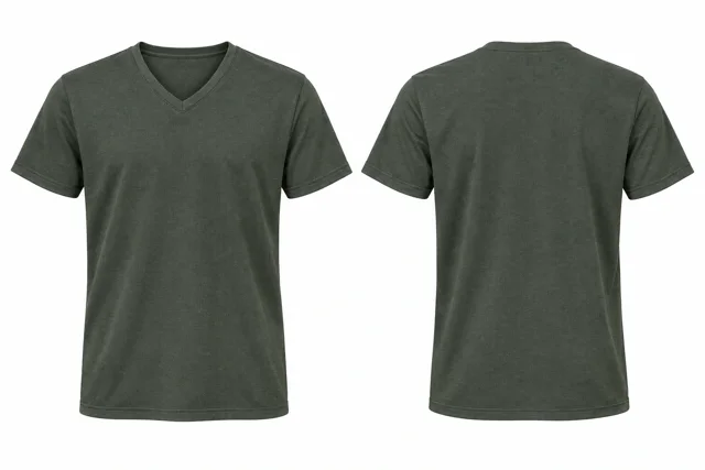 Olive Grey V neck - short sleeves