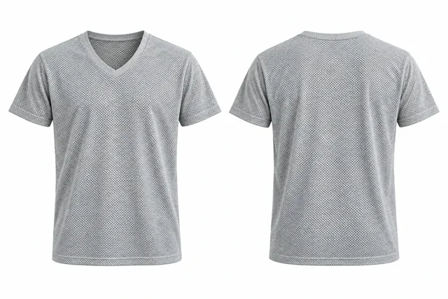 Silver Texture V neck - short sleeves