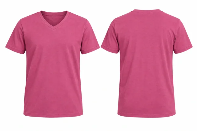 Rose Pink V neck - short sleeves