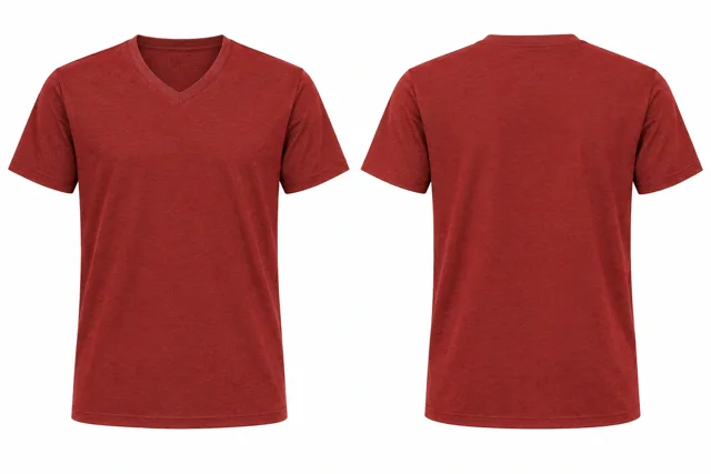 Brick Red V neck - short sleeves