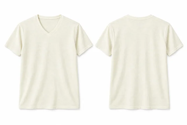 Ivory V neck - short sleeves
