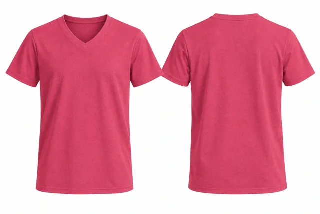 Fuchsia V neck - short sleeves