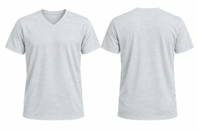 Pale Silver V neck - short sleeves