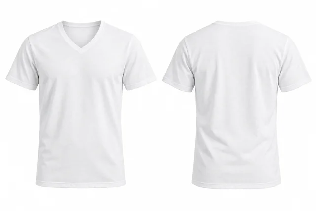 White A V neck - short sleeves