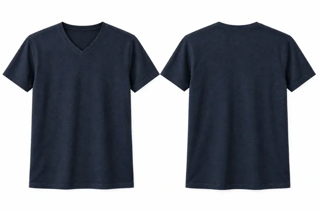 Navy B V neck - short sleeves