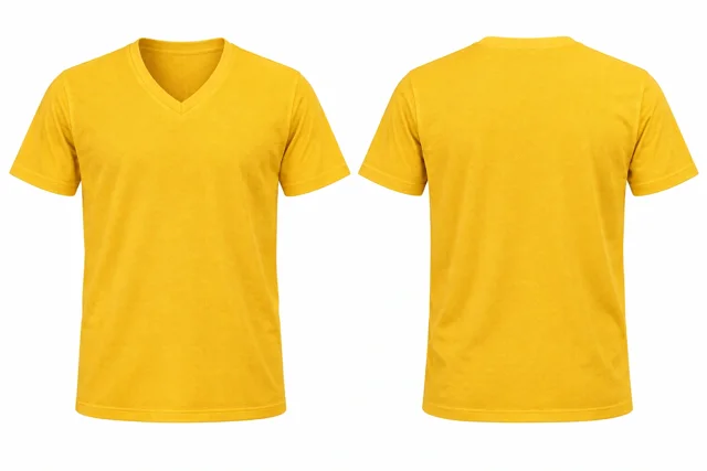 Golden Yellow V neck - short sleeves
