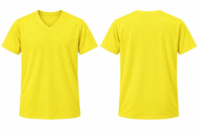 Lemon Yellow V neck - short sleeves