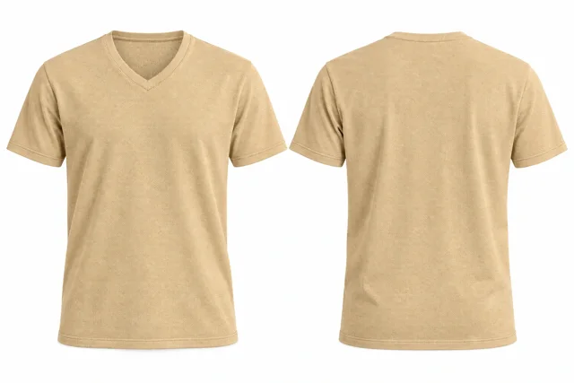 Sand Beige V neck - short sleeves