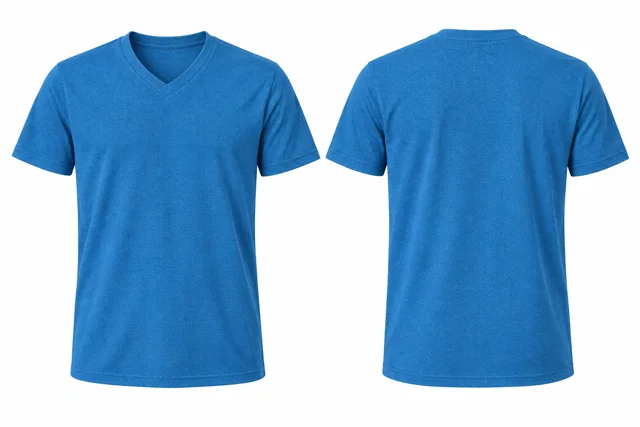 Bright Blue V neck - short sleeves