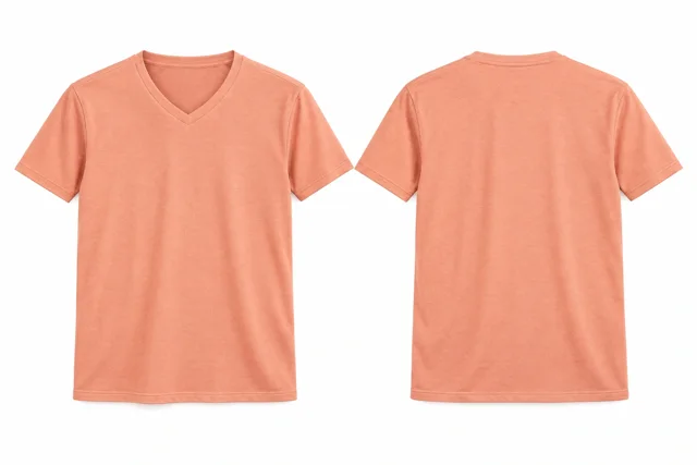 Salmon Peach V neck - short sleeves