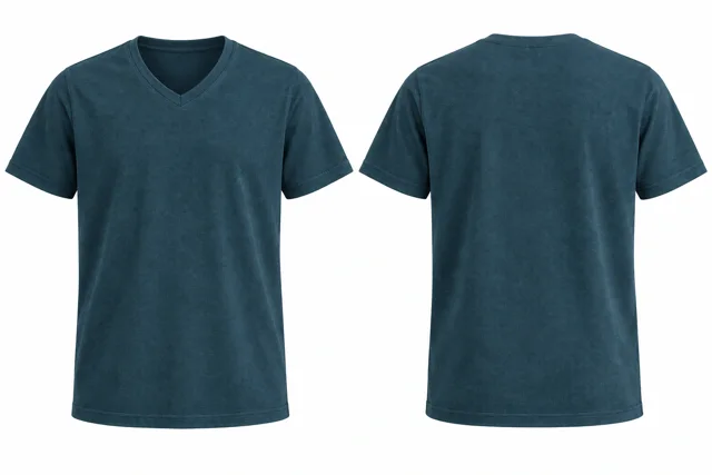 Petrol Blue V neck - short sleeves