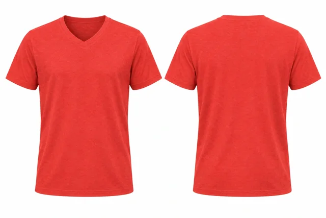 Coral Red V neck - short sleeves