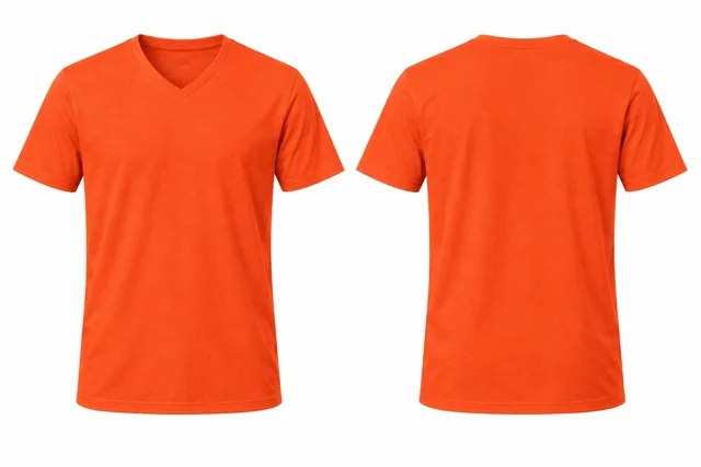 Bright Orange V neck - short sleeves