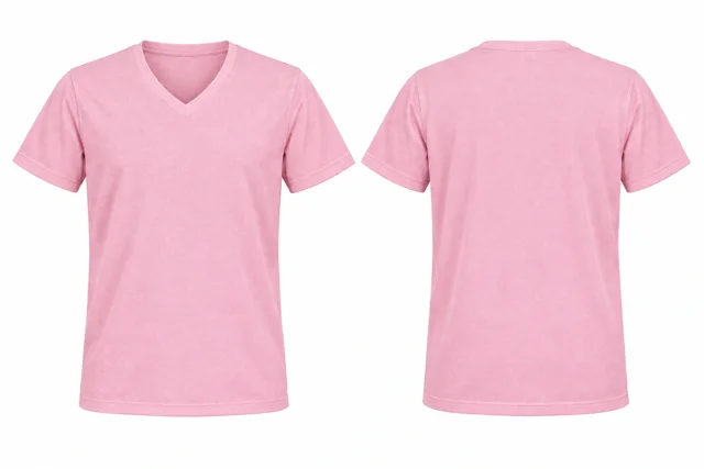 Pastel Pink V neck - short sleeves