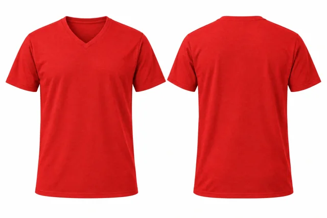 Scarlet Red V neck - short sleeves