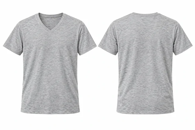 Light Heather Grey V neck - short sleeves